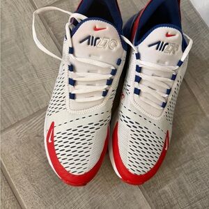 Nike Men Air Max 270 White and Red Sneakers